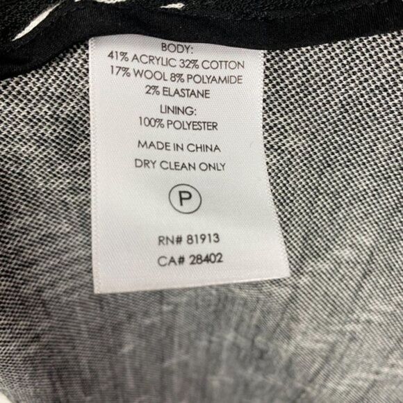 TRACY REESE Black White Wool Blend Sleeveless Cut Out Body Con Sheath Dress US M - Picture 8 of 8